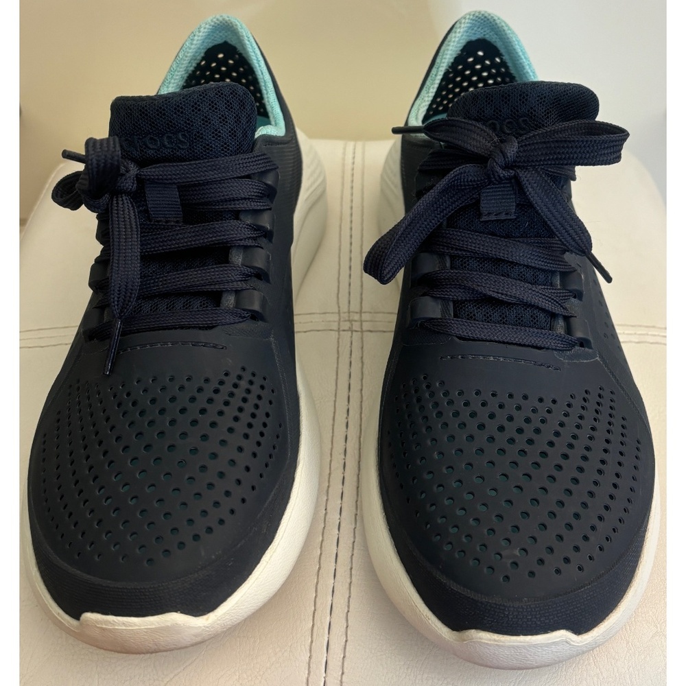 CROCS Women's Navy Sneakers with White Soles